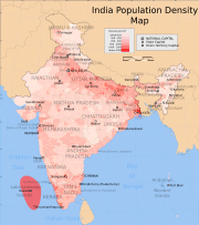 Population density map of India.